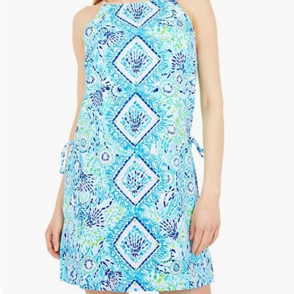 NWT Lilly Pulitzer Pearl Romper, Blue Ibiza, sz 6